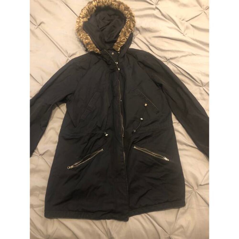 a.n.a black jacket‎ with hood and flux fur size m